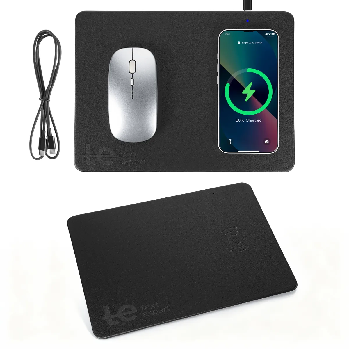 2-In-1 Mouse Pad With 15W Wireless Charger (For Phone & Headphones)