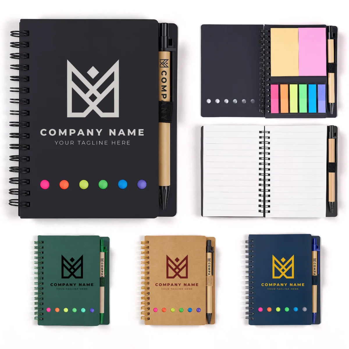 Mini Spiral Sticky Note Notebook With Pen